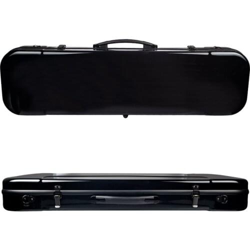 Full Violin Fiberglass Cases 4/4 Size Black w/ Stitching Interior