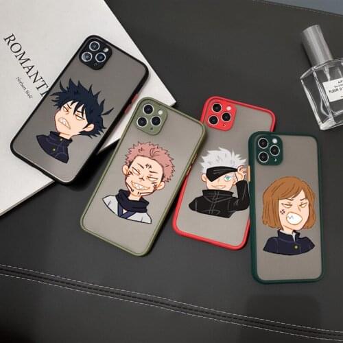 GYKZ Japan Anime Jujutsu Kaisen Phone Case For iPhone XS MAX 11 Pro 12 XR X SE2020 7 8 6Plus Transparent Hard Cover Matte Fundas
