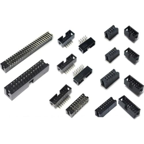 DC3 6P 8P 10P 14P 16P 20P 26P 30P 34P 40P 50P 2.54mm .Socket Header Connector ISP Male Double-spaced Straight IDCJTAG Socket Box