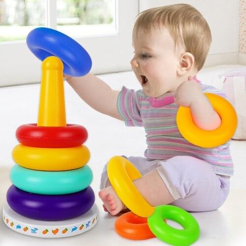 Baby toys Cognitive multicolor and sound learning and education toys Rainbow color Music ring BB toy brinquedos newborn gift
