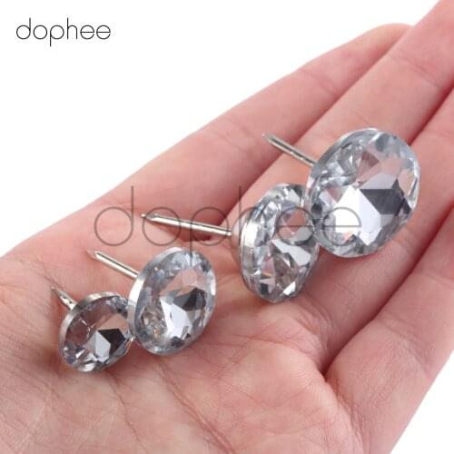 Dophee 10pcs Diamond Pattern Crystal Nails Button 18/20mm Rhinestone Crystal Buttons For DIY Sewing Accessories