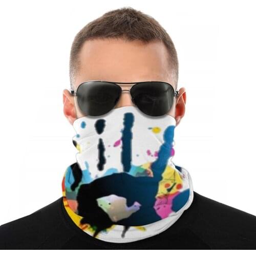 Graffiti Splash Scarf Neck Face Mask Unisex Halloween Neck Gaiter Tubular Bandana Dustproof Headwear Biking Hiking