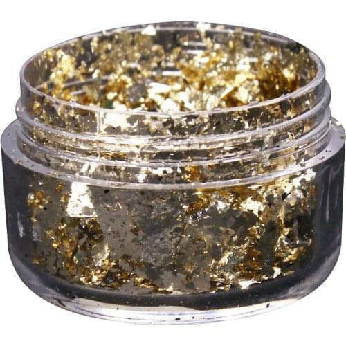 Imitation Gold Foil Fragment Antique Silver Nail Glitter for DIY Nails Sticker Art Nail Decorations Multi Color Gold Leaf Flakes