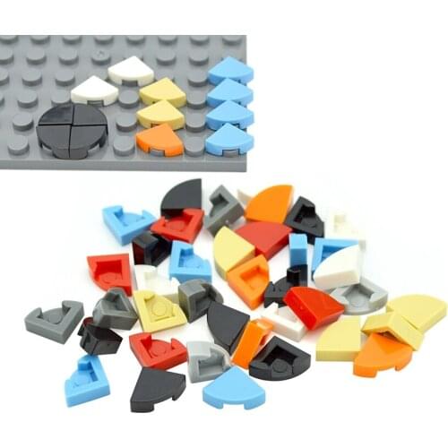 DIY Building Blocks Figure Bricks Round 1x1 Quarter Flat Tile Educational Creative Size Compatible With 25269 Toys For Children