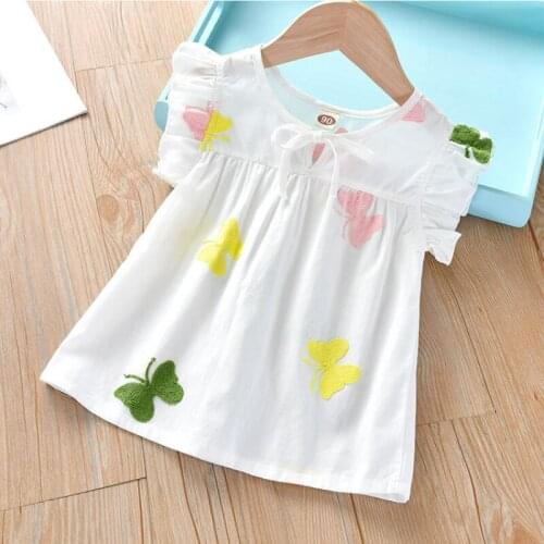 Girls Summer Shirts, Childrens Cotton Little Girls, Baby Shirts, Western Style Embroidery Tops, Baby Shirts Kids Clothes