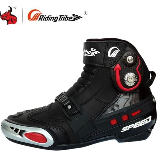 Riding Tribe Motorcycle Boots PU Leather Moto Boots Men Motocross Off-Road Boots Shoes Ankle Motorbike Boots Botas Moto
