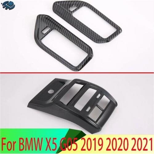 For BMW X5 G05 2019 2020 Carbon Fiber Style Rear Air Vent Frame Trim Cover