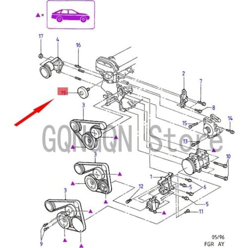 CAR belt guide pulley idle pulley For dMo nd eoA cce sso ri esF ies taB ant amF oc us Belt transition pulley