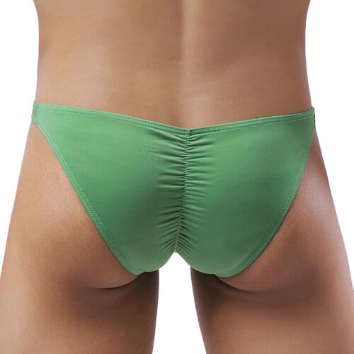 Mens Sexy Underwear Low Waist Ice Silk Men Briefs Translucent Bikini Skinny Breathable Briefs Man Srting Man Underpants
