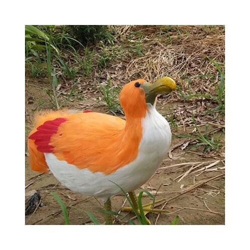 New simulation orange Raphus cucullatus bird toy foam&feathers Dodo bird model about 30cm 0299
