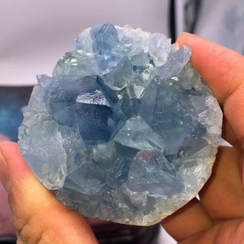 Natural Celestite Geode Quartz Cluster Crystal Specimen Healing Cluster Mineral Specimen For Decoration