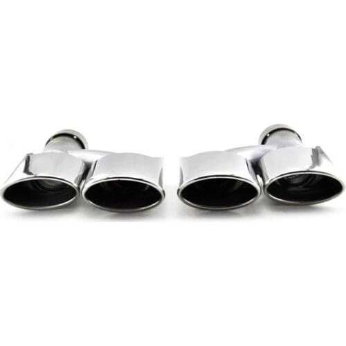 One Pair H model Exhaust Pipe For M-ercedes B-enz W164 ML300 ML350 ML500 Stainless Steel Muffler Tailpipe Car Exhaust System