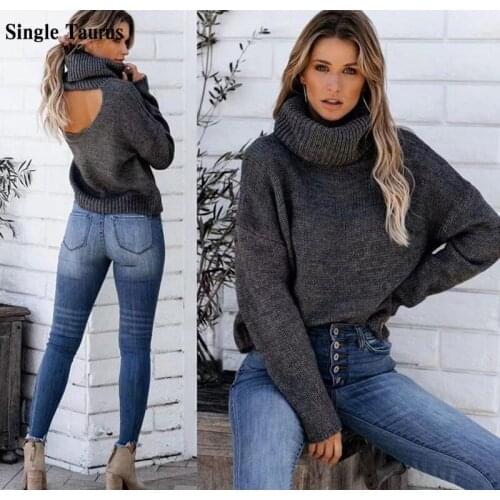 Autumn Winter Cotton Knitted Sweater Women Korean Long Sleeve Casual Turtleneck Pullover Female Jumper Knitwear Kobieta Swetry