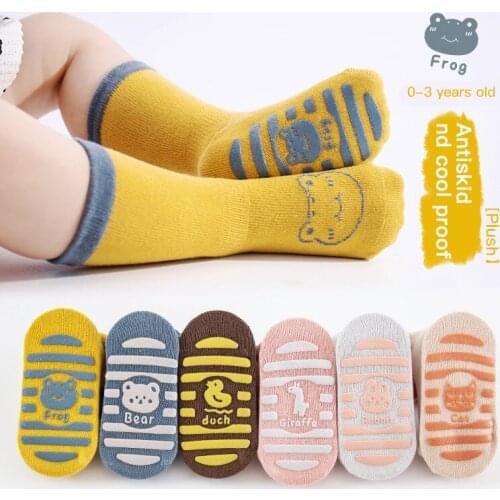 A Pair Baby Cartoon Socks Kids Indoor Anti-slip Sock Shoes Boots Floor Slipper Socks Boy Girl Toddler Socks Spring Autumn