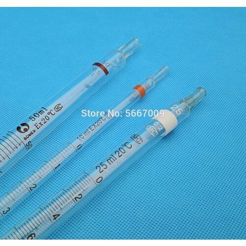 5pcs 10pcs 0.1ml to 50ml Glass Graduated Pipette with color mark Glass Dropper Pipet Tube transfer Pipette