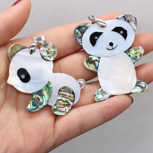 Natural Shell Pendant For DIY Jewelry Making Necklaces Bracelets Earrings Car Accessories Large Size Animal Series Panda