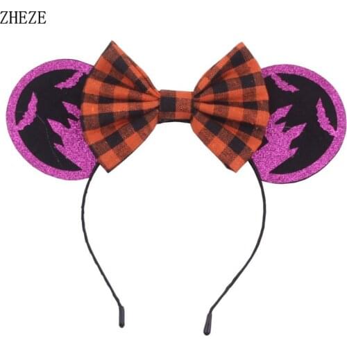 1PC 2021 NEW Halloween Festival Headband Spider Hairband Children 5'' Bow DIY Boutique Party Hair Accessories Gift