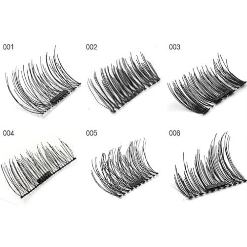 Professional Handmade 3D Double Magnetic Eyelashes Natural Beauty make up No Glue Reusable Fake False Eye Lashes Extension