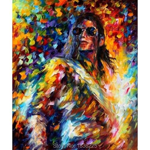 Hand painted abstract paintings on canvas michael jackson oil painting canvas wall art knife painting home decor wall hanging