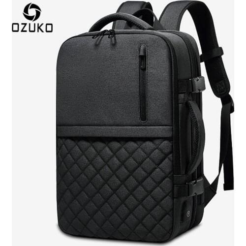 OZUKO Multifunction Mens Backpack USB Charging Waterproof Expandable Backpack Male 15.6 inch Laptop Backpacks Travel mochila