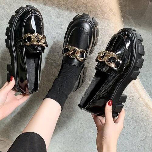 PUPUDA Women Shoes New Trend Leather Shoes Women Comfortable Casual Platform Shoes 2021 Wedges Ladies