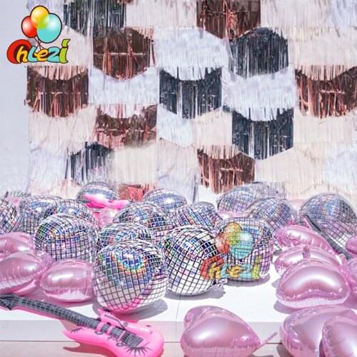 10pcs New arrival 4D Disco Round foil Balloon 35cm*35cm*35cm Birthday wedding party decoration kid baby shower Adult Party decor