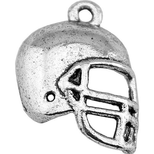 WYSIWYG 10pcs 20x15mm Pendants American Football Helmet Charm Football Helmet Pendants Football Helmet