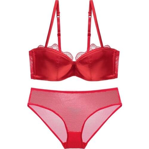 Women Sexy Lingerie Lace smooth Bra Set Underwear lenceria Bra & Brief Sets 5 colors