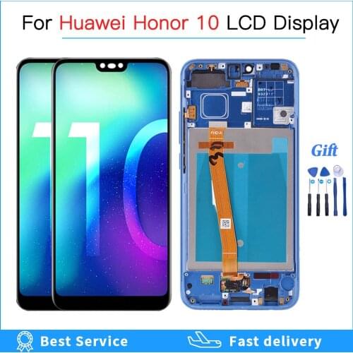 100% tested 5.84'' LCD For Huawei Honor 10 LCD COL-L29 COL-AL10 Display Touch Screen With Frame Digitizer Assembly +Fingerprint