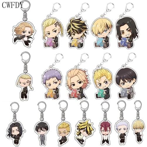 10pcs Tokyo Revengers Anime Cosplay Keychain Manjiro Ken Takemichi Hinata Atsushi Chibi Kawaii Bag Key Chain Jewelry Wholesale