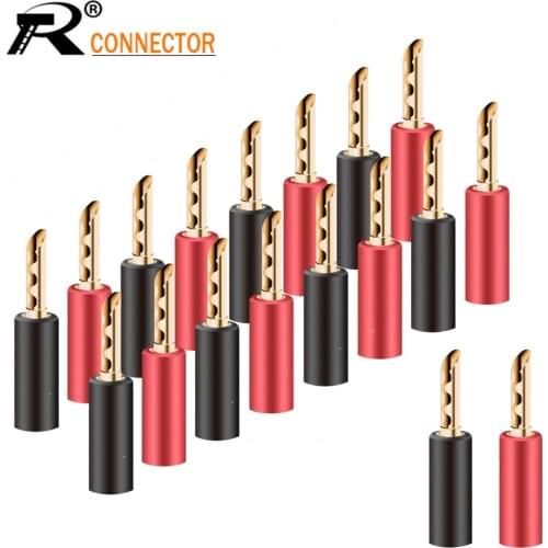 100pcs 4mm HIFI Audio Speaker Screw Banana Plugs Connector Red Black Screw Type Speaker Cable Wire Pin Banana Plug Connectors