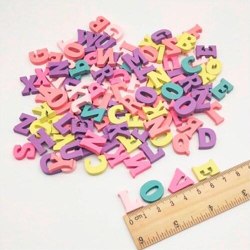 15mm DIY Jewelry Handmade Decorative Wood Chips Wooden Color Mixed Letters Environmentally Friendly Wood Block Teaching Material