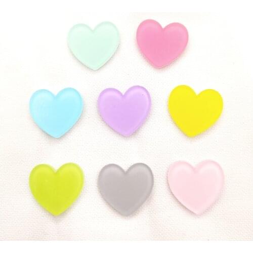 2*2cm 40pcs Acrylic lovely heart patches applique accessories hairpin decoration for hair organments