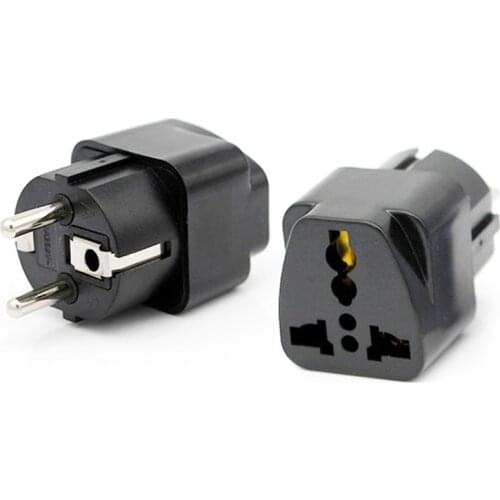 2 Pin Round Electrical Plug Converter US AU UK To European KR DE France Germany Korea Travel Plug Adapter