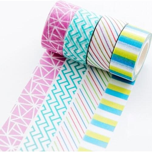 4 Rolls /pack Colorul Rainbow Washi Masking Tape DIY Scrapbooking Sticker Decorative Stick Label