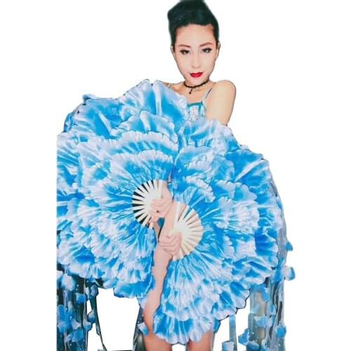 Sparkling Rhinestones Pattern Printing Bikini Sets Ribbon Appliques Fan Ladies Dance Show Costume Theatrical Costume For Women