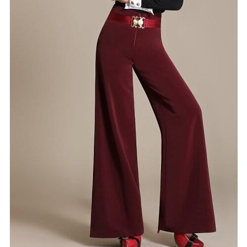New Modern Dance Pant Lady Ballroom Dancing Trousers Female Latin Dance Horn Trousers Girls Square Dance Wide Leg Trousers B6881
