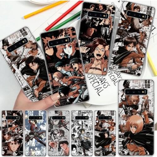 A Hot Attack on Titan Manga Soft Cover Phone Case For Samsung Galaxy S10 S21 S20 FE S9 S8 S7 Note 10 9 8 Plus Ultra Lite J4 J6