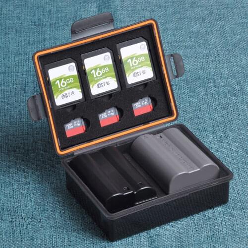 Black Camera Battery Storage Case for NP-FZ100, NP-FM50, NP-500H, LP-E6, BP-511, DMW-BLF19 Battery SD TF Memory Card Storage Box