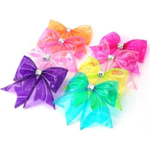 CN 4 inch Adorable Pool Bows Jelly Bows Waterproof Bows Summer Bows Hair Clip Dance Party Bow Hair Clip Girls Hair Accessories