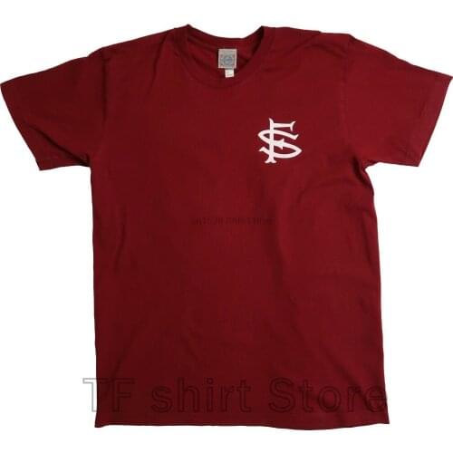 Funny Print Men T shirt Women cool tshirt Ebbets Field Flannels Wine Burgundy Red Seals Stadium Mens T-Shirt L Rare