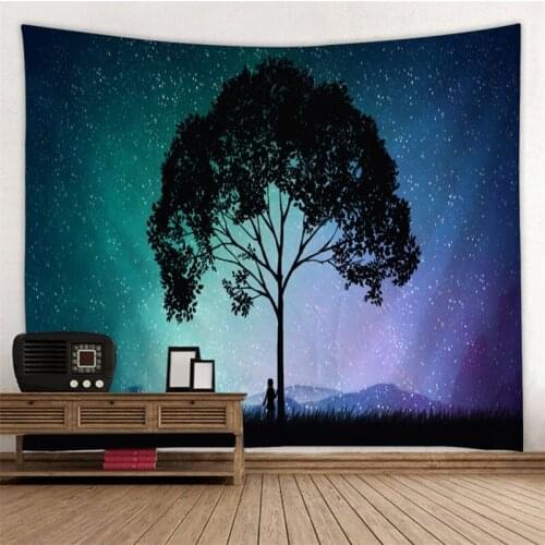 Tapestry gpsychedelic Wall Hanging Green Tree Tapestry Landscape Tapzi For Home Deco Wall Decor Large Size Cheap Hippie