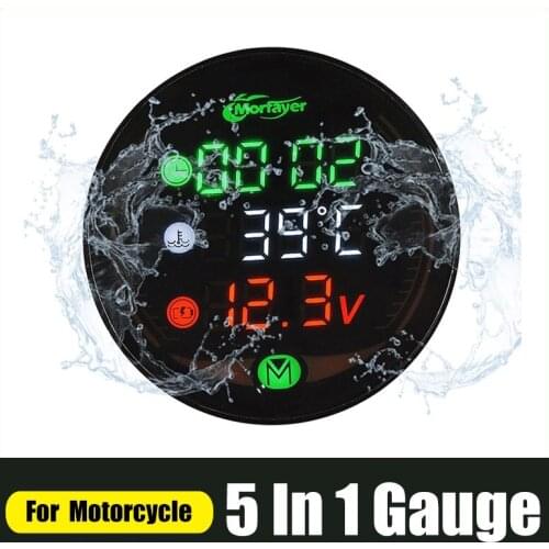 5 in 1 Motorcycle Water Temperature Meter For NMAX PCX XMAX 125 USB Rechargeable LED Night Vision Motorcycle electronics Meter