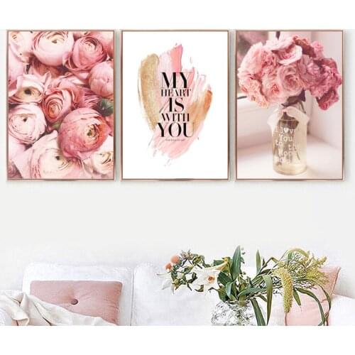 Pink Flowers Diamond Painting Blush Pink Peony Wall Art Peony Diamond Embroidery Painting Modern Home Decor Picture