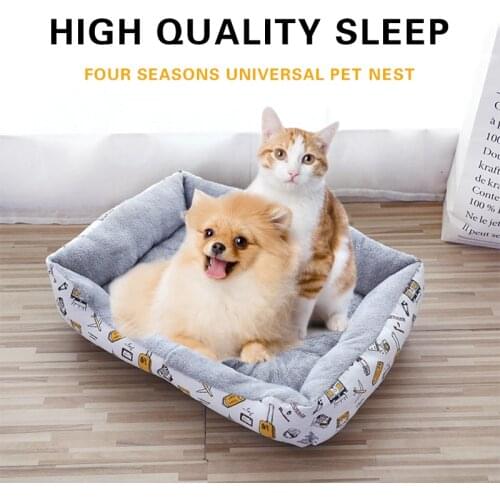Cat Dog Bed House Dog Sofa Sleeping Beds Mat Cat Cushion Warm Cozy Soft Plush Nest Dog Baskets Waterproof Kennel Pets Supplies