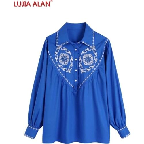 Голубые блузки LUJIA ALAN China At AliExpress