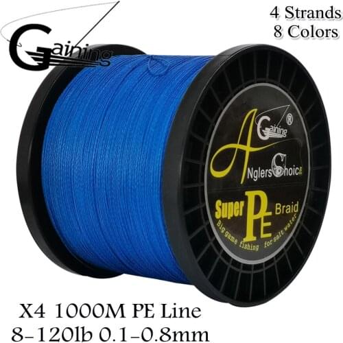 4 Strands Braided Fishing Line X4 1000M PE Fishing Line 8-120LB Smooth Multifilament Fishing Line