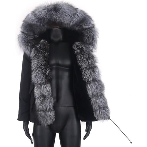 2021 Men Winter Jacket 7xl Natural Fur Coat Waterproof Short Parka Real Fox fur Coat Large Fur Collar Warm Outerwear Streetwear