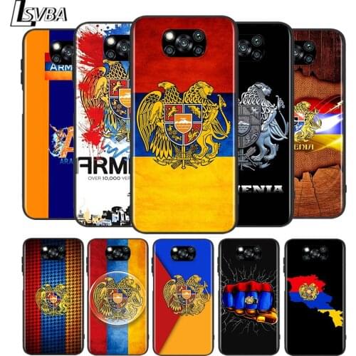 Armenia Armenians Flag for Xiaomi Poco X3 NFC X2 M3 M2 F2 Pro C3 F1 A2 Lite A1 Mix3 Play Silicone Soft Black Phone Case