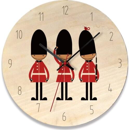 Nordic wooden retro wall clock round Kids Bedroom aircraft Decoration Wall Clock Unique Gift Hanging Clocks digital clock